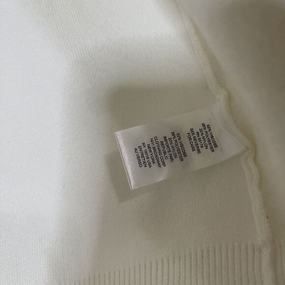 NWT T Tahari ivory knit classic pearl button cardigan sweater elegant small - Picture 7 of 7